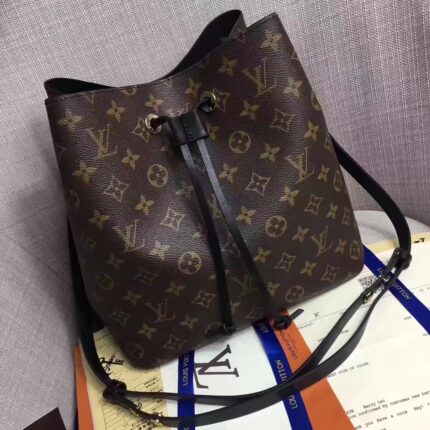 Louis Vuitton M44022 Monogram Coated Canvas Neonoe Bag Black